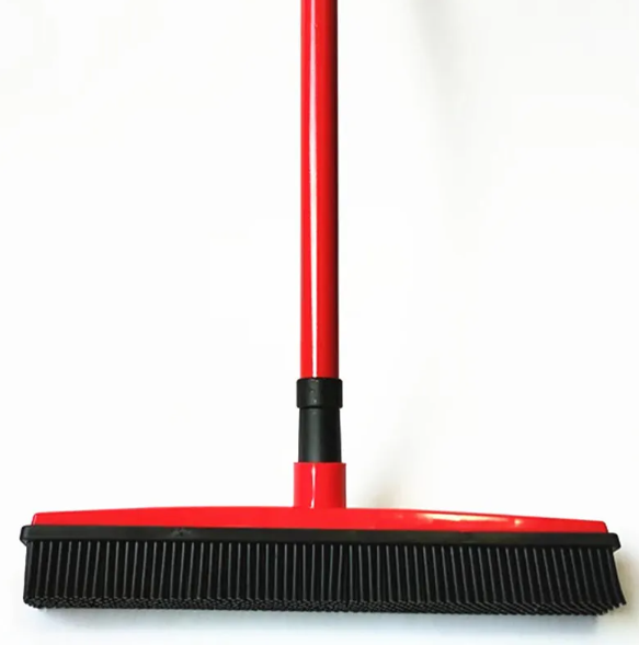 Pet Hair Removal Broom Mop – Rubber Broom for Dog & Cat Fur on Carpets & Floors