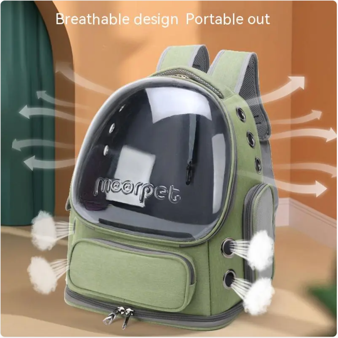 Breathable oxford cloth pet carrier backpack, photo 10