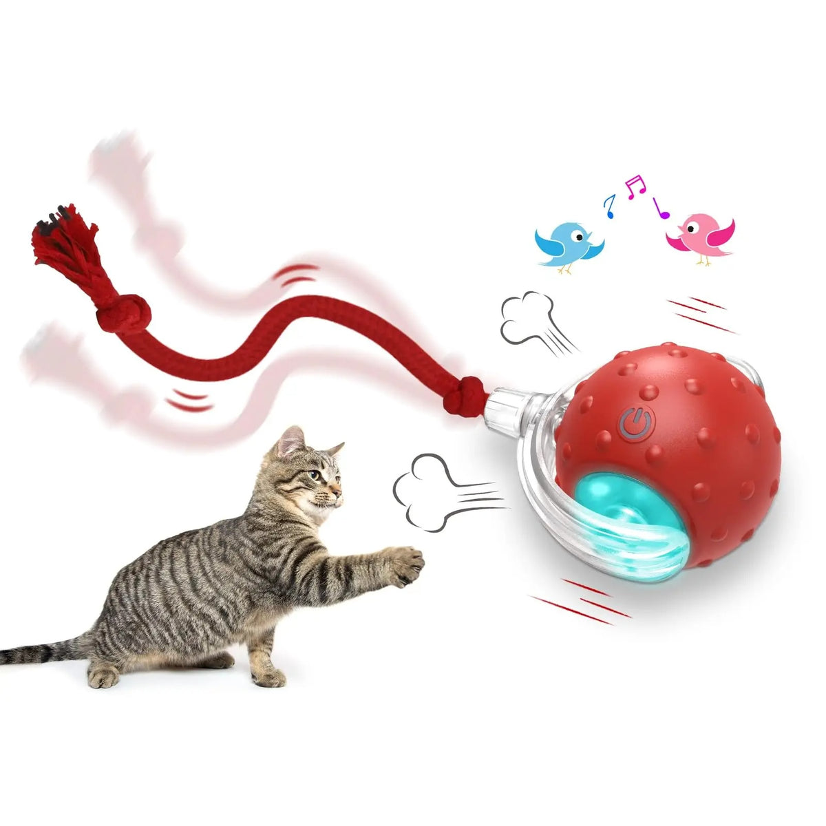 Interactive Cat Toy Ball – Automatic Rolling Toy with Bird Sounds